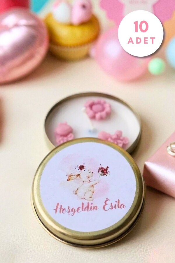 10 ADET GOLD TENEKE KUTU HEDİYELİK MUM 50 CC - 1