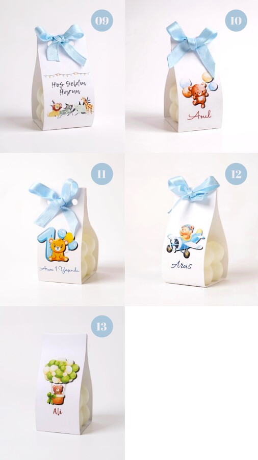 15 ADET BASKILI KAĞIT BUBBLE HEDİYELİK MUM K - 4