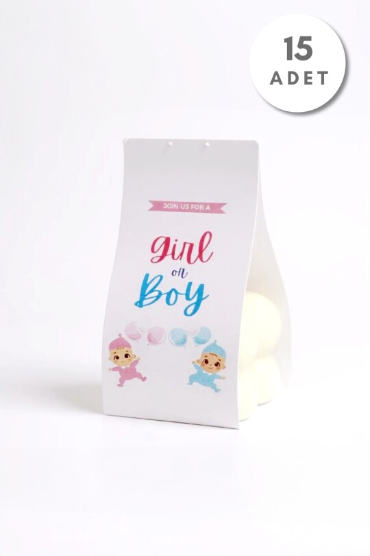 15 ADET BASKILI KAĞIT BUBBLE MODEL HEDİYELİK MUM 
