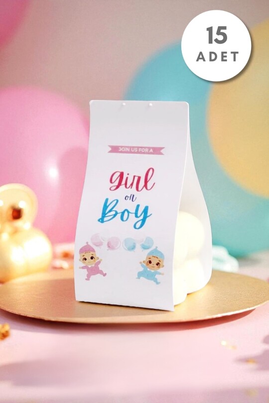 15 ADET BASKILI KAĞIT BUBBLE MODEL HEDİYELİK MUM - 1