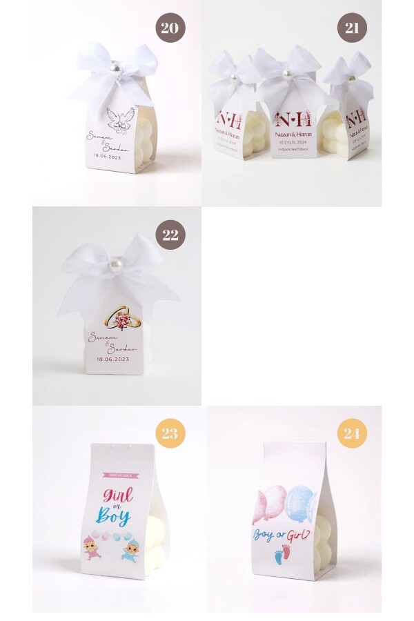 15 ADET BASKILI KAĞIT BUBBLE MODEL HEDİYELİK MUM - 7