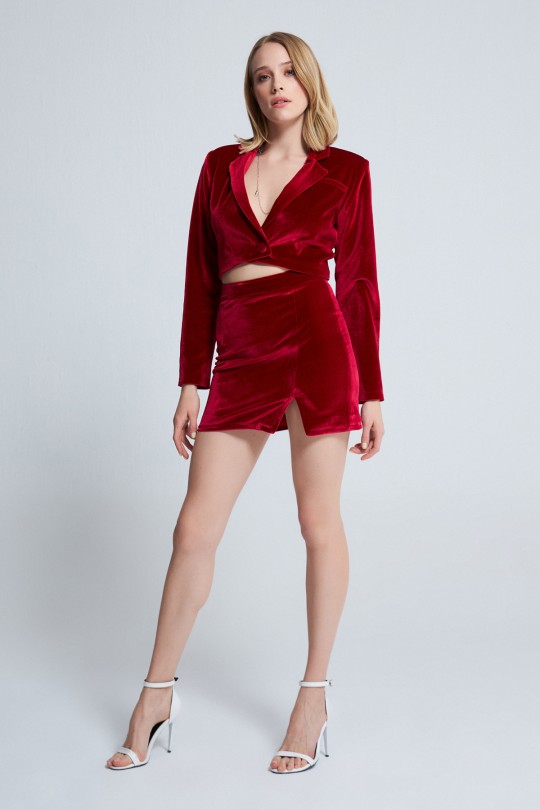 ASYMMETRIC VELVET JACKET 