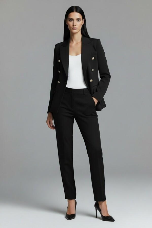 BLACK WINTER CIGARETTE TROUSERS - 4