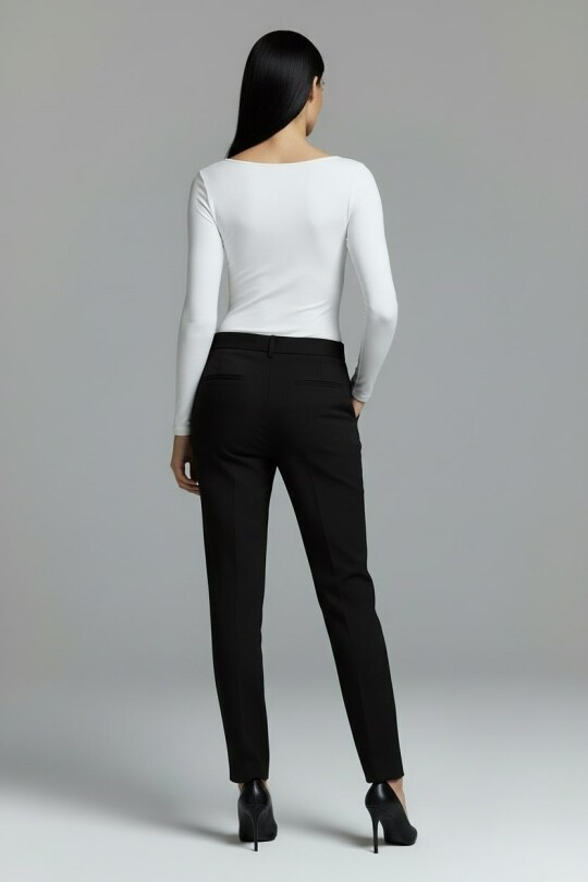 BLACK WINTER CIGARETTE TROUSERS - 6