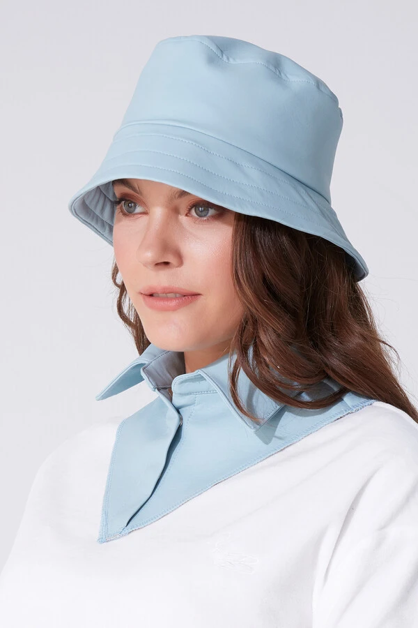 Blauer Lederkragen mit Druckknöpfen - 1