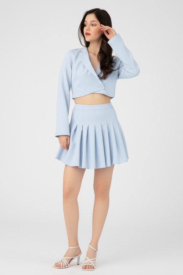 Blauer plissierter Rock - 1