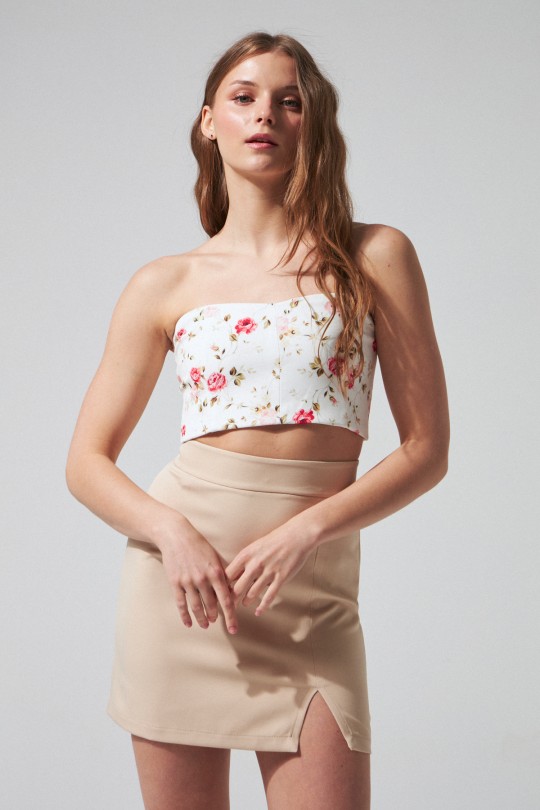 BLUMENMUSTER TRÄGERLOSES BUSTIER - BERFUĞ KIRAN