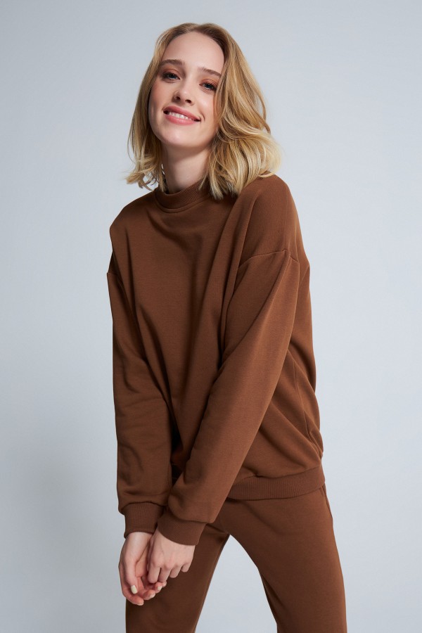 BRAUNES ÜBERGROSSES SWEATSHIRT - 1
