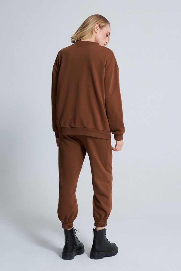 BRAUNES ÜBERGROSSES SWEATSHIRT - 2