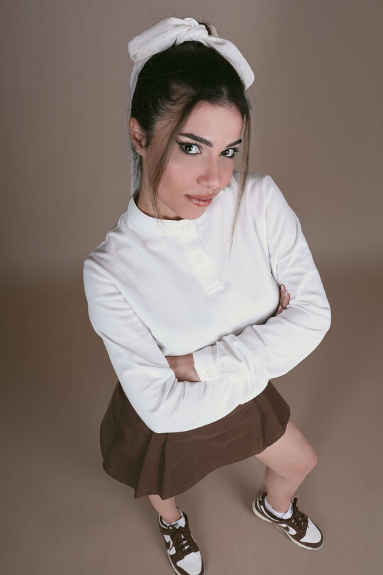 EKRU HAKİM YAKA CROP BLUZ - BERFUĞ KIRAN (1)