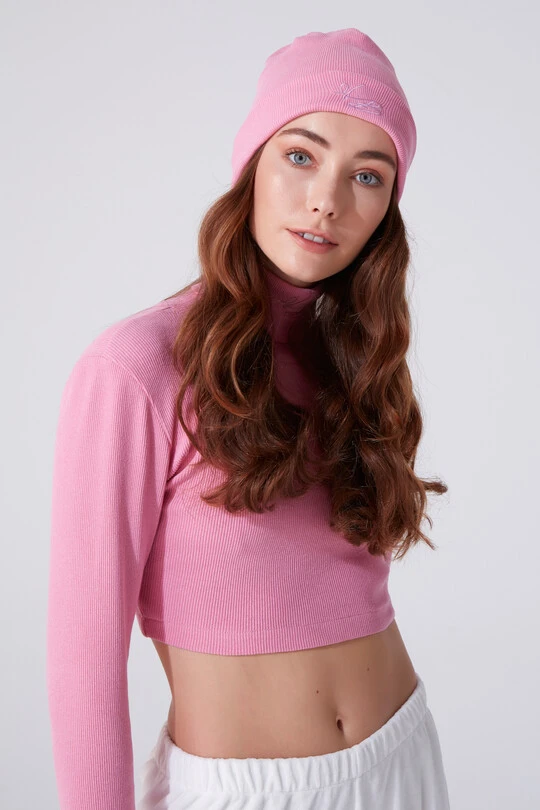 EMBROIDERED BERET PİNK 