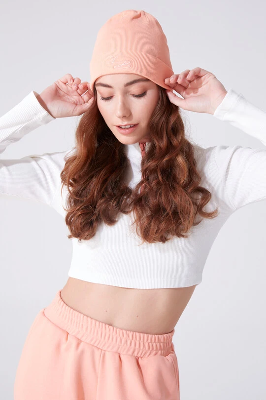 EMBROIDERED BERET SALMON 