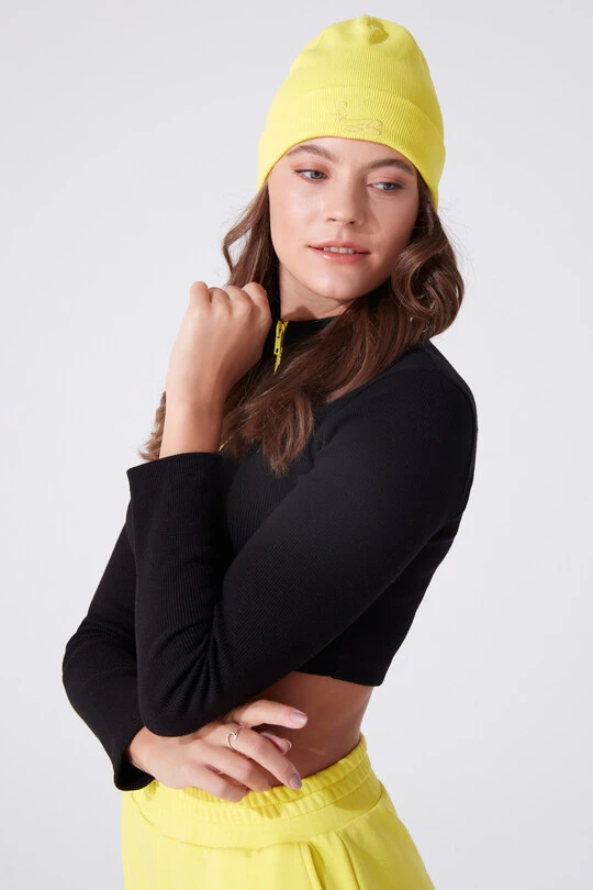 EMBROIDERED BERET YELLOW 