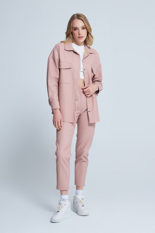 PUDRA FRESH FRONT DETAILED LEATHER SHIRT POWDER - 1