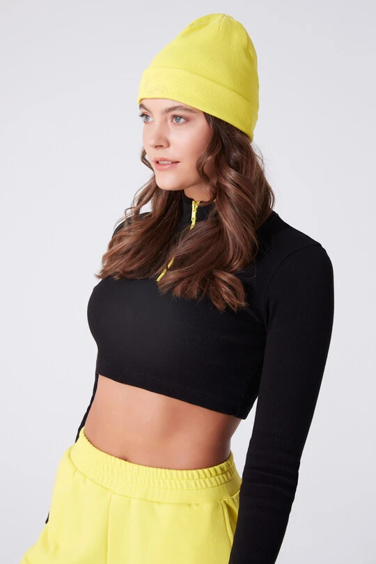 Gelbe bestickte Mütze - BERFUĞ KIRAN (1)