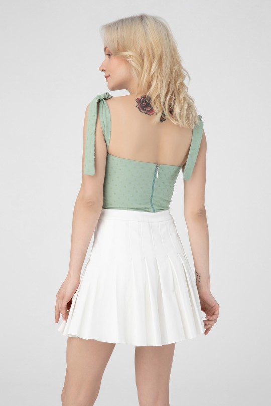 Grünes Bustier zum Binden an den Schultern - 2