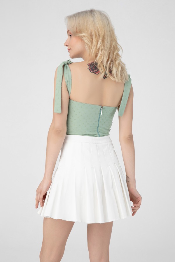 Grünes Bustier zum Binden an den Schultern - 2