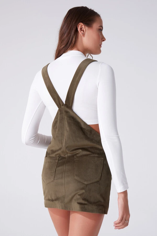 Grünes Samt-Jumperkleid - 3