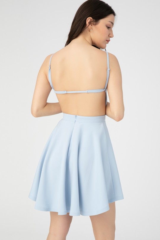 HALTER COLLAR BACK BACK DRESS - 4