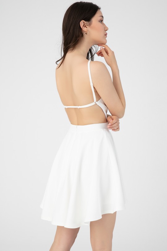 HALTER COLLAR BACK BACK DRESS 