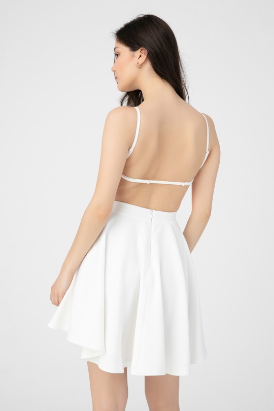 HALTER COLLAR BACK BACK DRESS - 5