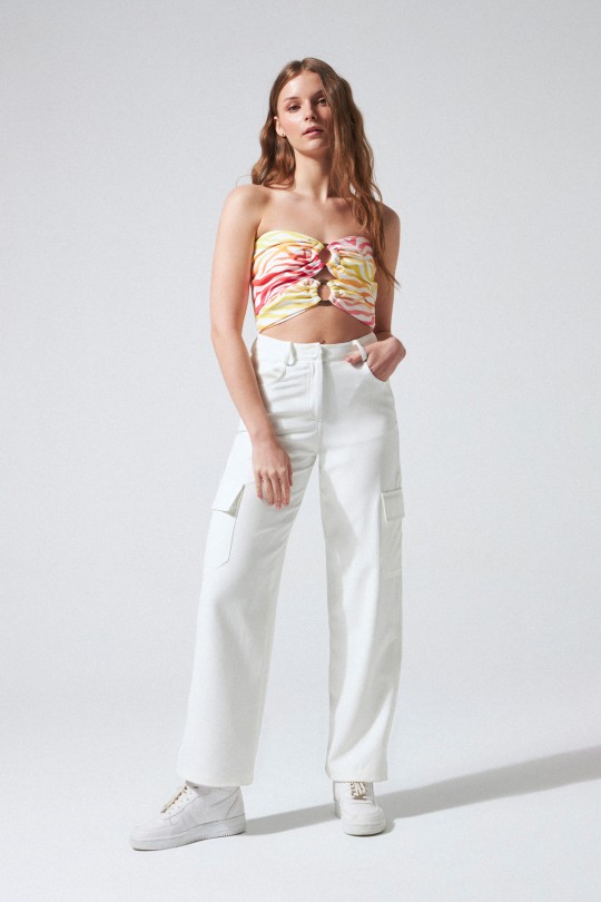 HIGH WAIST PANTS WHITE 