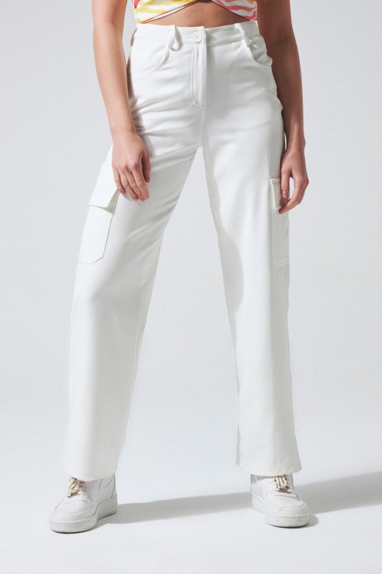 HIGH WAIST PANTS WHITE - 2