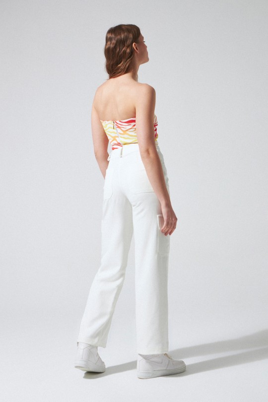 HIGH WAIST PANTS WHITE - 3