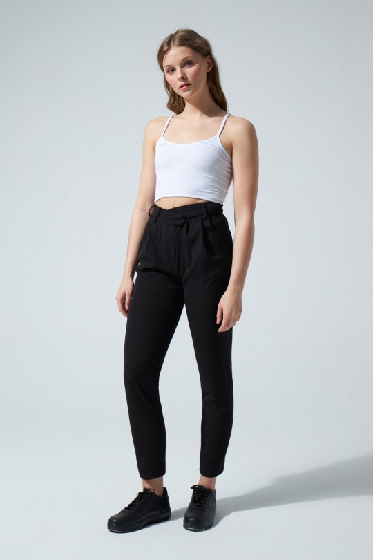 CROSS WAIST TROUSERS BLACK 