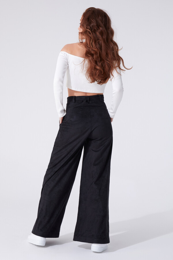 BELTED SUEDE BOTTOM CUT TROUSERS - 3