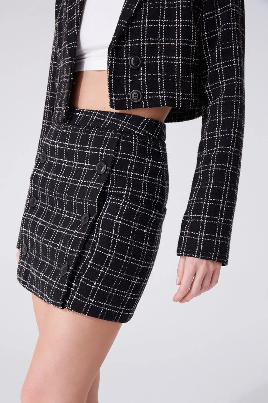 BUTTONED DETAILED MINI SKIRT WITH POCKETS - Thumbnail