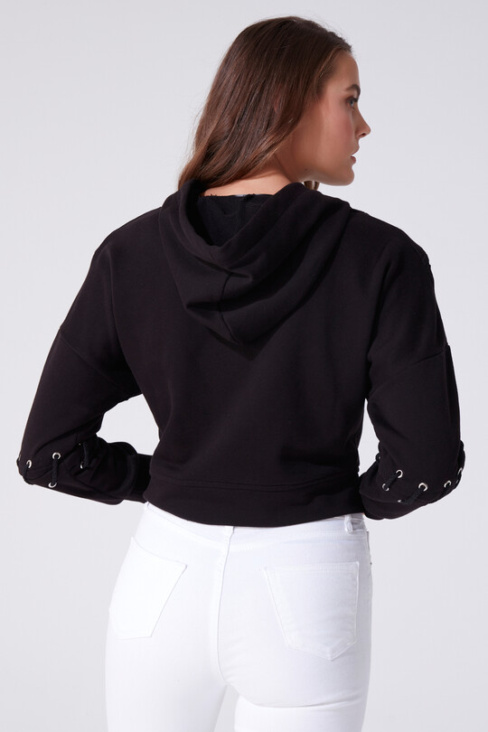 HOODED ROPE DETAILED SWEATSHIRT - 3