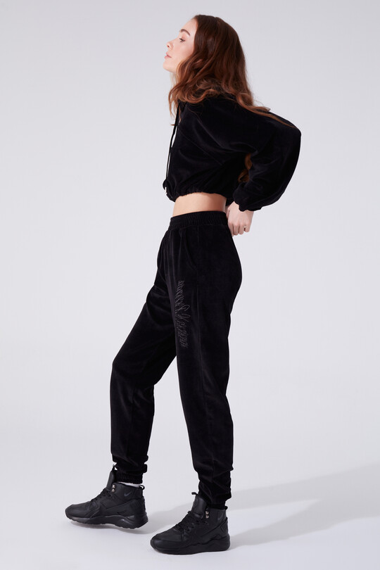 VELVET ANKLE RUBBER HIGH WAIST TRACKSUIT - 2