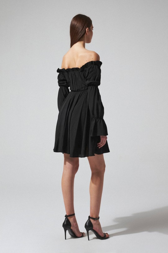 LONG SLEEVE CRINKLE DRESS WITH LINING BUT(ALESSIA) - 3