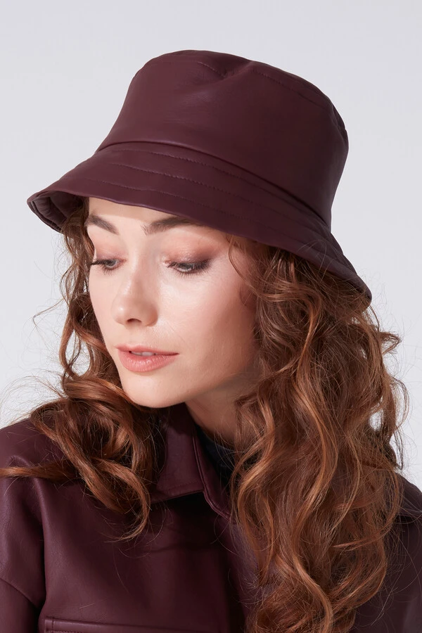 LEATHER BUCKET HAT - 2