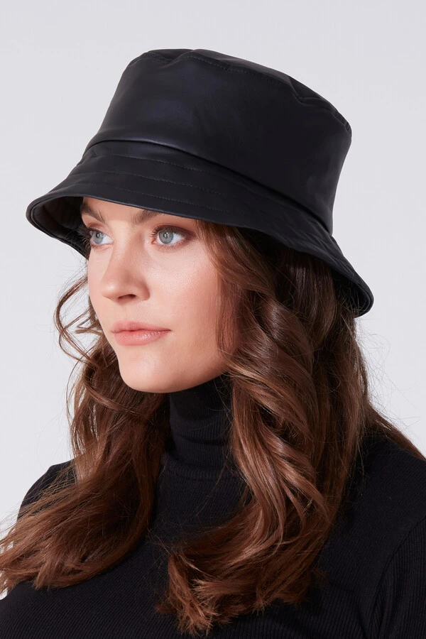 LEATHER BUCKET HAT - 1