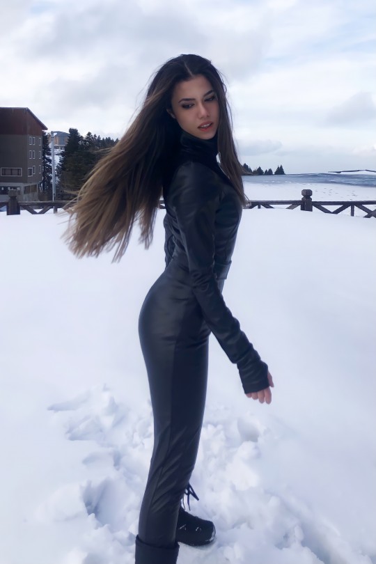 LEATHER NECK SKI OVERALLS - 3