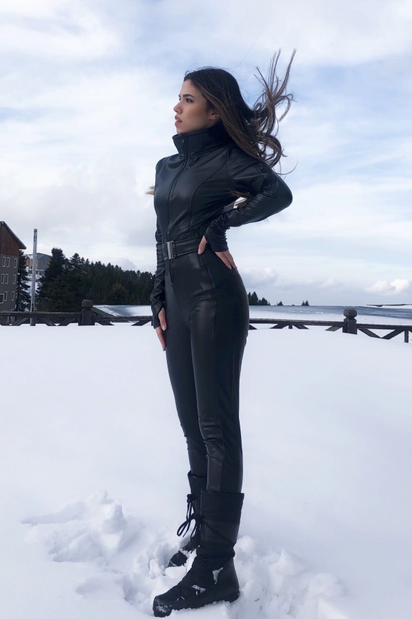 LEATHER NECK SKI OVERALLS - 1