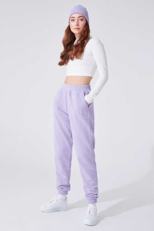 HIGH WAIST TROUSERS WITH RUBBER ANKLES - 1