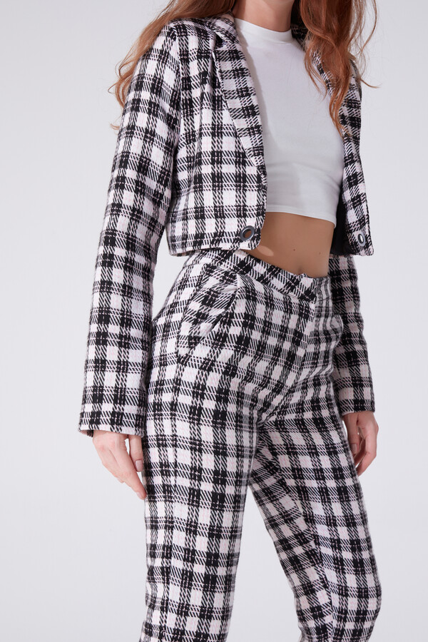  PLAID CIGARETTE PANTS - 2