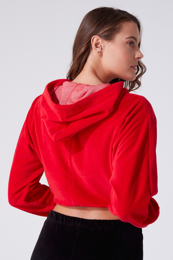 CHEST DETAILEDN HOODED SWEATSHIRT - 3