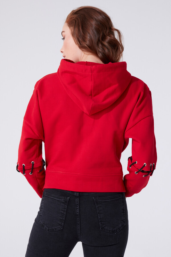  HOODED ROPE DETAILED SWEATSHIRT - 3