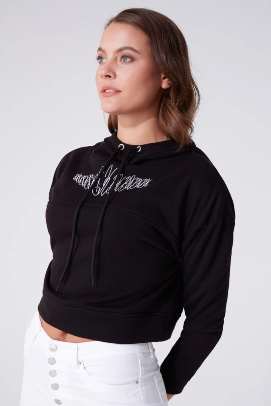 SHORT SWEATSHIRT WITH HOOD - 2