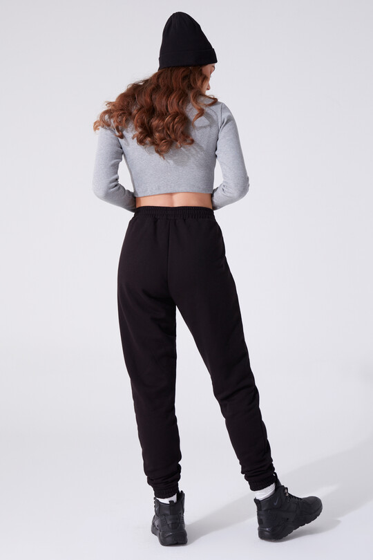 HIGH WAIST TROUSERS WITH RUBBER ANKLES - 3