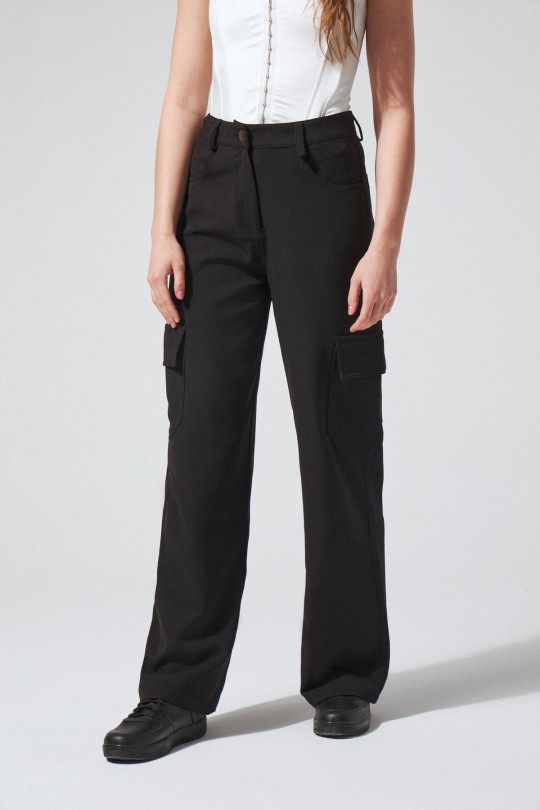 HIGH WAIST PANTS BLACK - 2