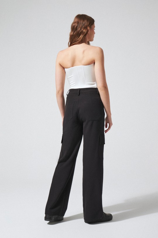 HIGH WAIST PANTS BLACK - 3