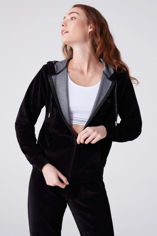 ZIPPERED VELVET TRACKSUIT - 1