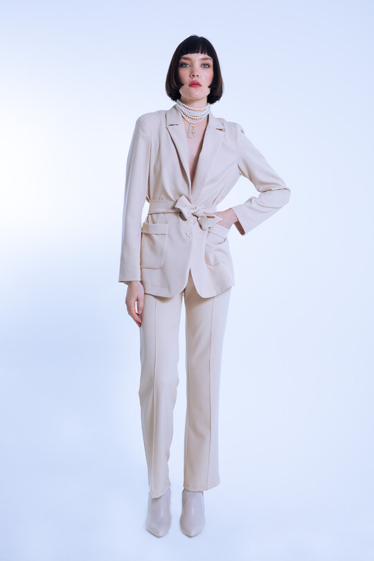 KLASSISCHE HOSE MIT GENÄHTER FRONT NERZ - BERFUĞ KIRAN