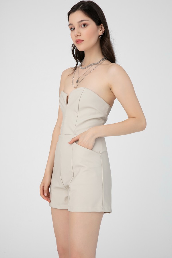 LEDER JUMPSUIT MIT FUTTER RÜCKSEITE - 3