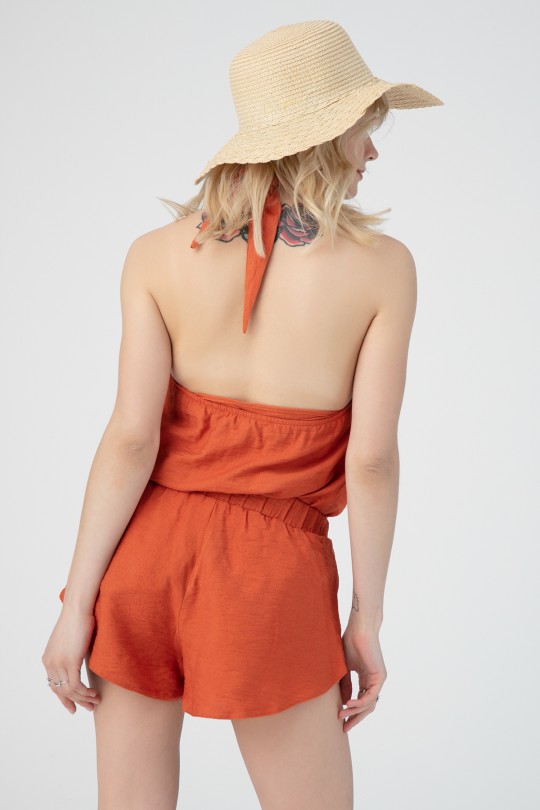 BERFUĞ KIRAN - LINEN SHORTS WITH ELASTIC WAIST (1)